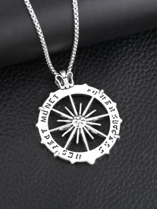 CC Stainless steel Sun Hip Hop Long Strand Necklace 3