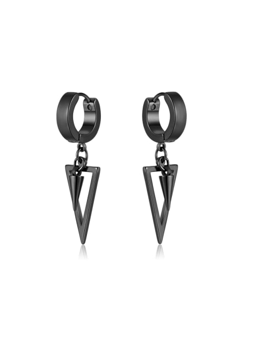 808 steel earrings black Titanium Steel Triangle Minimalist Drop Earring