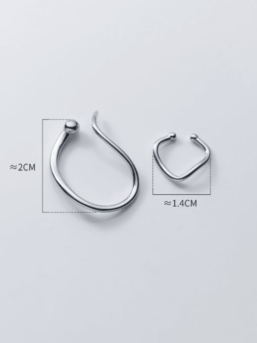 Rosh 925 Sterling Silver Geometric Minimalist Clip Earring 3