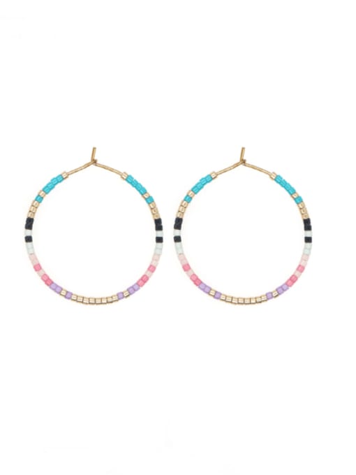 MMBEADS Miyuki Millet Bead Multi Color Geometric Bohemia handmade Weave Hoop Earring 0