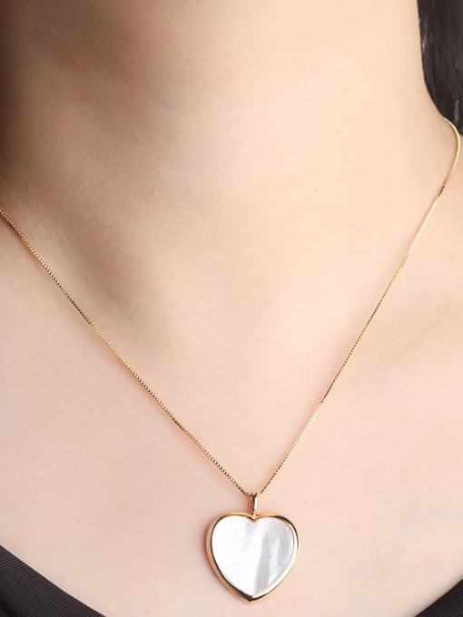 ROSS Copper  Minimalist Heart  Shell Earring and Necklace Set 2