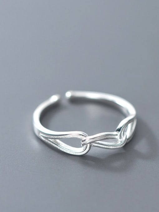 Rosh 925 Sterling Silver Hollow Geometric Minimalist Band Ring 0