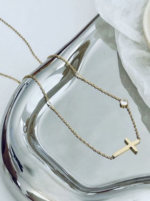 A TEEM Titanium Steel Cross Minimalist Regligious Necklace 0