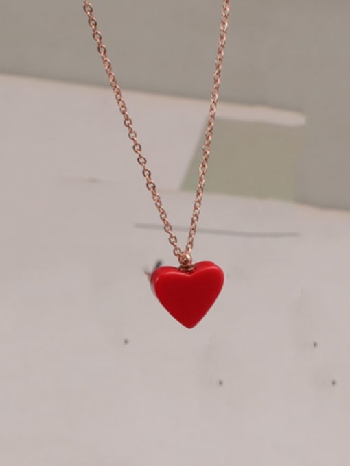 A TEEM Titanium Red Turquoise Heart Necklace 2