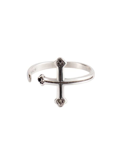 XBOX 925 Sterling Silver Cross Vintage Band Ring