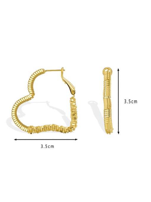 CHARME Brass Heart Minimalist Huggie Earring 2