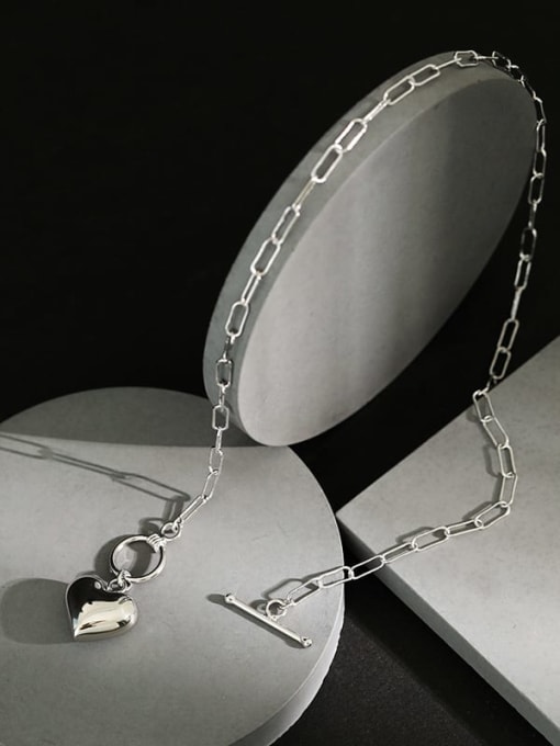 DAKA 925 Sterling Silver Heart Minimalist pendant Necklace 1