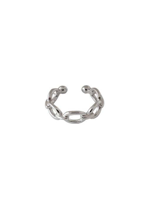 DAKA 925 Sterling Silver  Minimalist Hollow thin chain no pierced ear clip  (Single ) 4