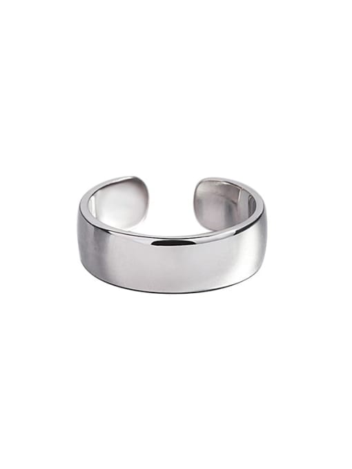 HAHN 925 Sterling Silver smooth Geometric Minimalist Midi Ring 0