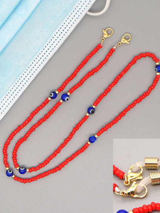GZ N200002A Stainless steel Bead Multi Color Evil Eye Bohemia Hand-woven Necklace
