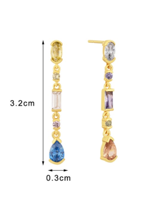 CHARME Brass Cubic Zirconia Water Drop Minimalist Drop Earring 1