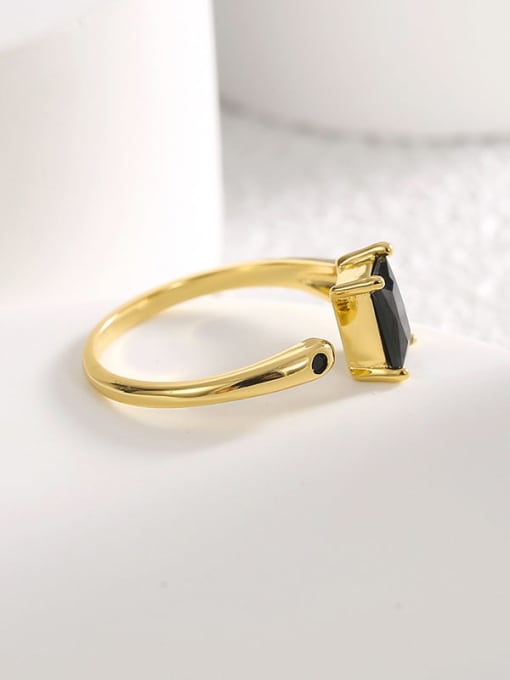 CHARME Brass Cubic Zirconia Geometric Minimalist Band Ring 2