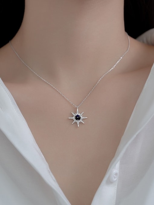 Rosh 925 Sterling Silver Cubic Zirconia Star Dainty Necklace 1