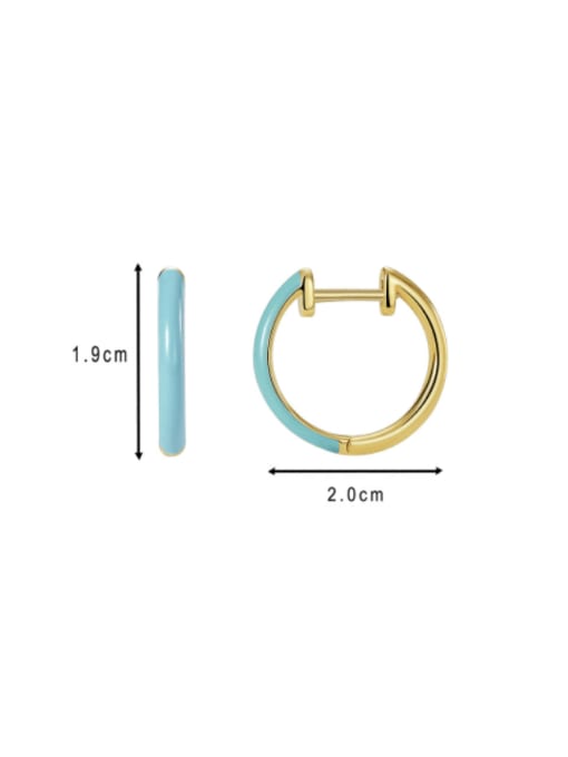 CHARME Brass Enamel Geometric Minimalist Hoop Earring 2