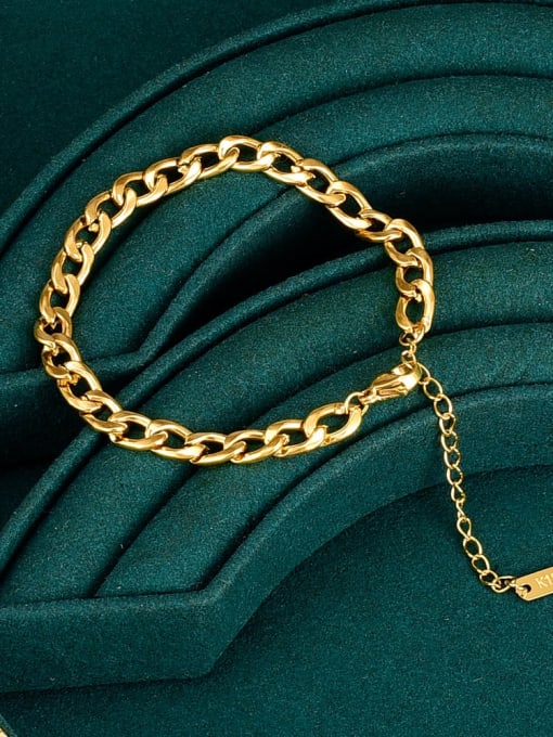A TEEM Titanium Steel Hollow Geometric Chain Vintage Link Bracelet 2