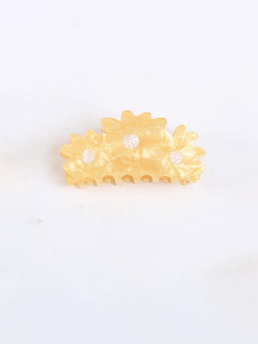 yellow Acrylic Trend Geometric Alloy Multi Color Jaw Hair Claw