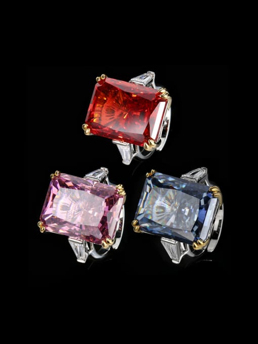 ROSS Brass Cubic Zirconia Geometric Luxury Band Ring 0