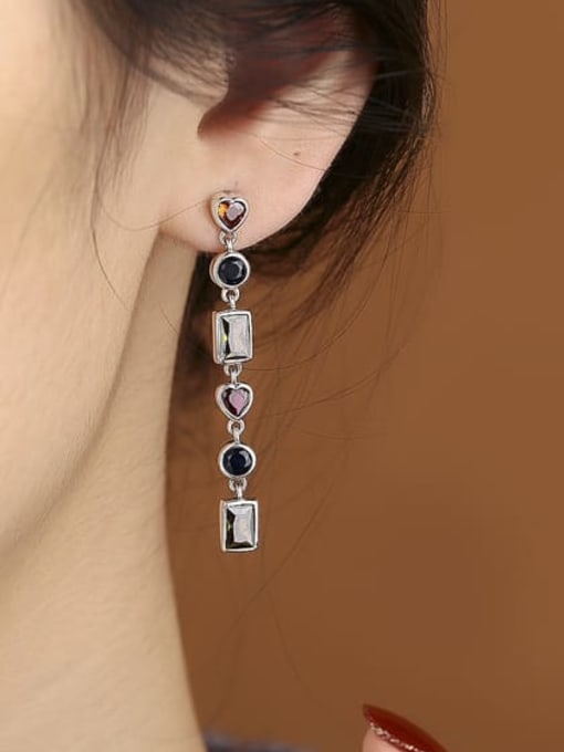 KDP-Silver 925 Sterling Silver Cubic Zirconia Heart Minimalist Earring 1
