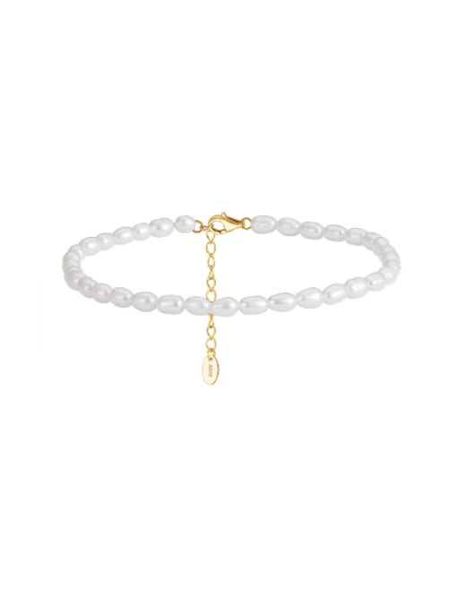 RINNTIN 925 Sterling Silver Freshwater Pearl Anklet