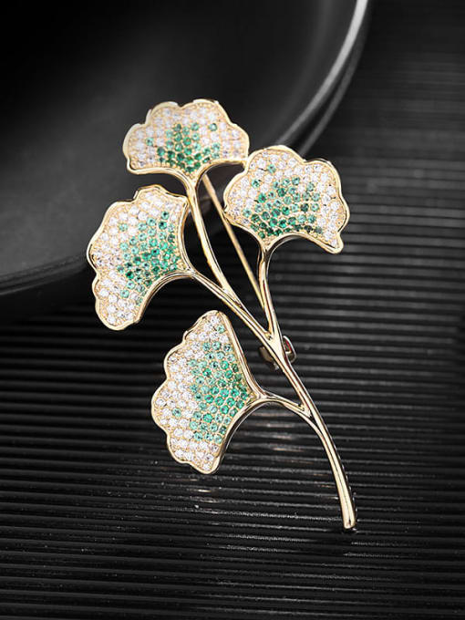 Luxu Brass Cubic Zirconia Flower Statement Brooch 0