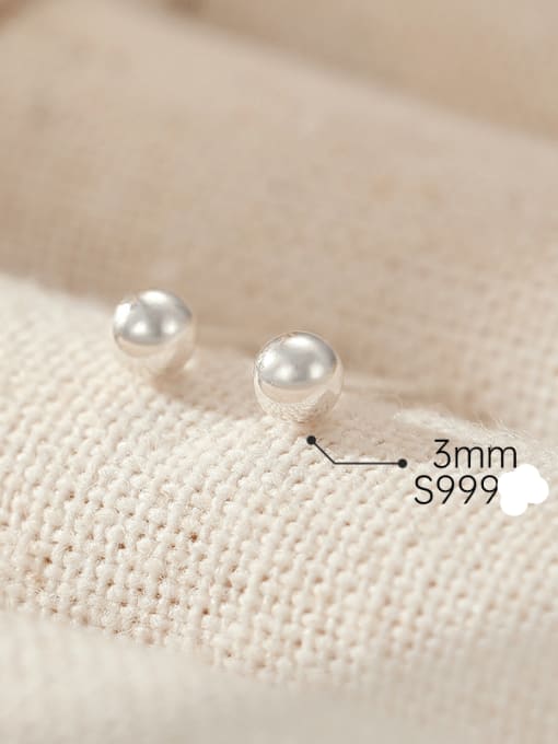 ES2544 【 3mm 】 925 Sterling Silver Shell Geometric Minimalist Stud Earring
