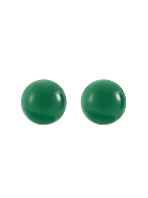 Green Dongling style 925 Sterling Silver Carnelian Geometric Minimalist Stud Earring