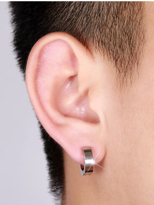 BSL Titanium Smooth  Irregular Minimalist Stud Earring 2