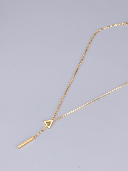 A TEEM Titanium triangle Tassel Minimalist Lariat Necklace 2