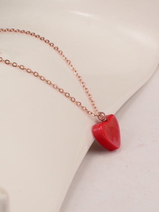 A TEEM Titanium Red Turquoise Heart Necklace 1