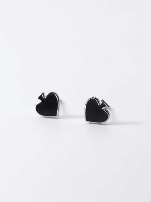 Rosh 925 Sterling Silver Acrylic Heart Minimalist Stud Earring 3