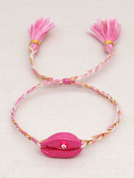 B B200060I Multi Color Polymer Clay Irregular Bohemia Handmade Weave Bracelet