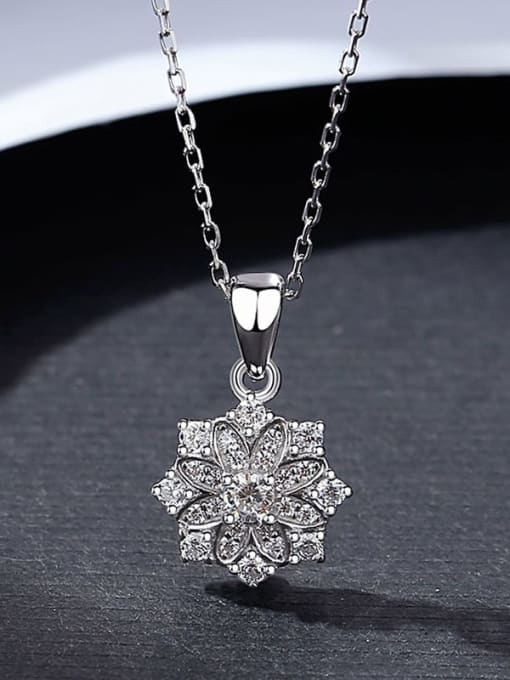 SN23021724 925 Sterling Silver Cubic Zirconia Geometric Dainty Necklace