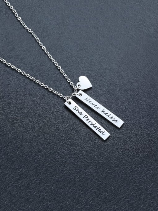 Never theless She Persisted Stainless Steel Bar Necklaces