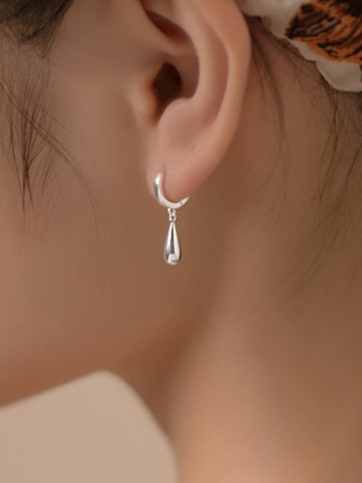 Rosh 925 Sterling Silver Water Drop Minimalist Drop Earring 1