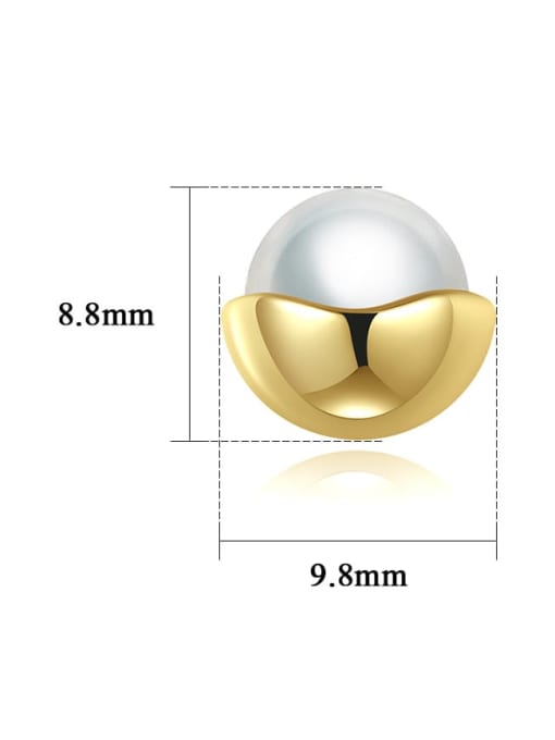 CCUI 925 Sterling Silver Imitation Pearl Geometric Minimalist Stud Earring 4