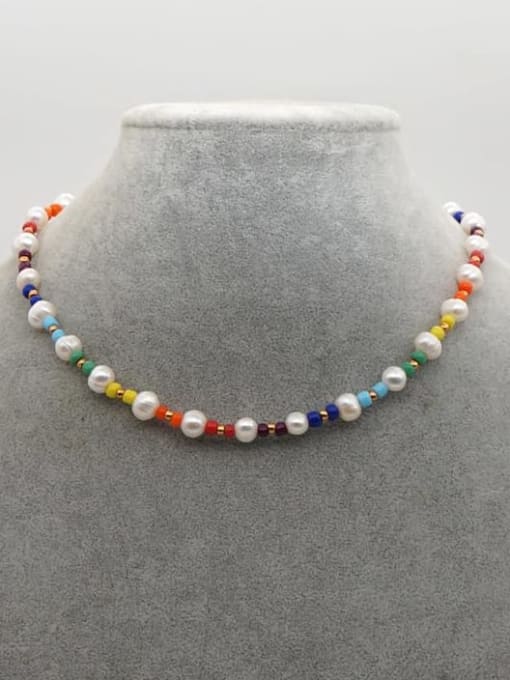 ZZ N200020B Freshwater Pearl Multi Color Miyuki beads Pure handmade Necklace