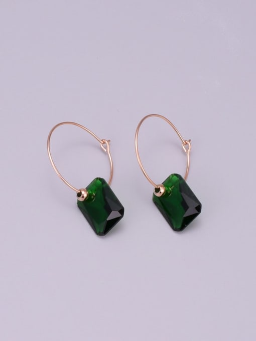 A TEEM Titanium Emerald Green Geometric Minimalist Hoop Earring 0
