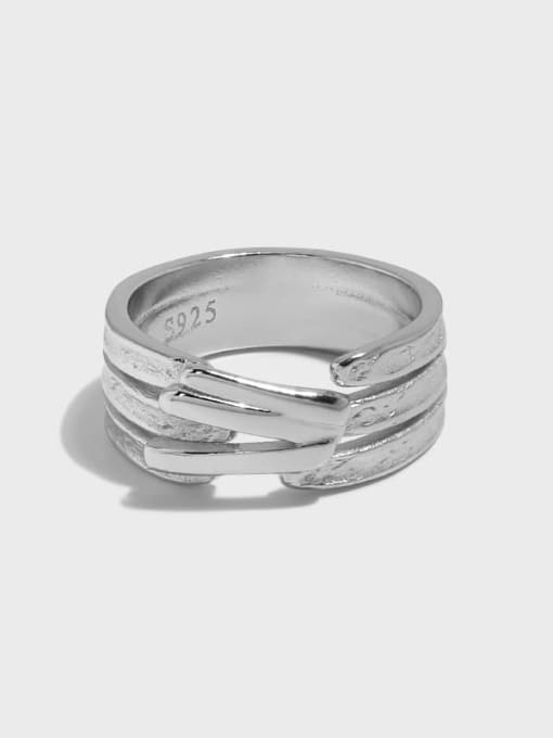 DAKA 925 Sterling Silver Geometric Vintage Stackable Ring 0