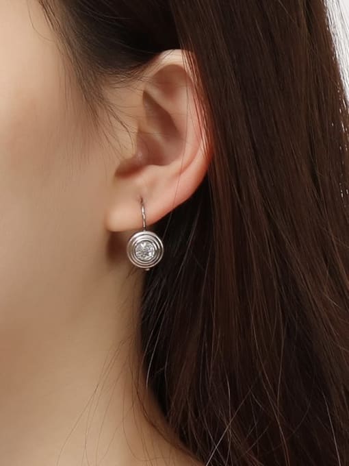 KAKALEN Titanium Cubic Zirconia Multi Color Round Minimalist Huggie Earring 2