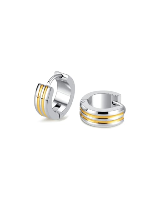 GE901 steel earrings in golden color Stainless steel Geometric Hip Hop Huggie Earring