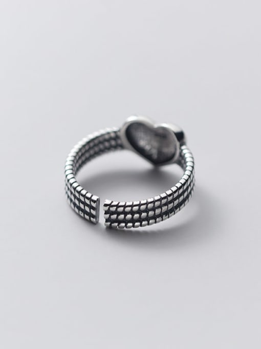 Rosh 925 Sterling Silver Heart Vintage Stackable Ring 4