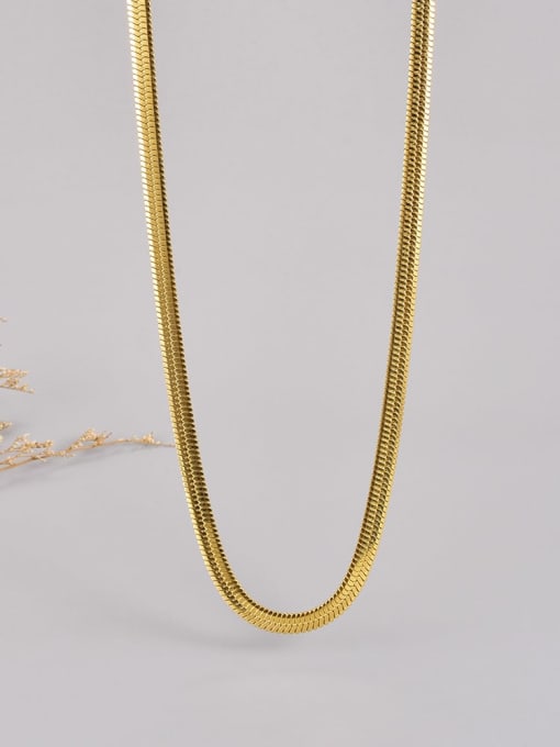 A TEEM Titanium Steel Minimalist Snake Bone Chain Necklace 3