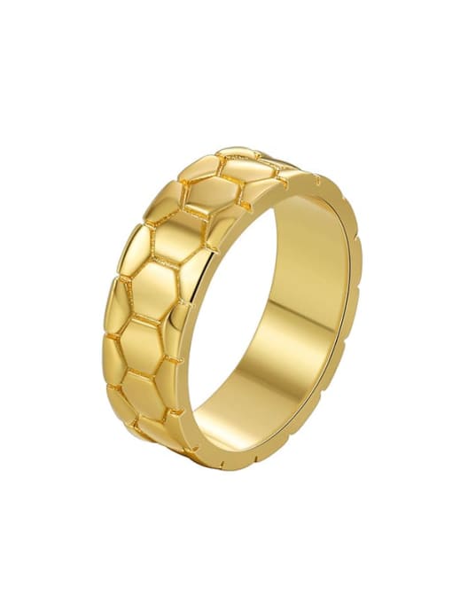 Golden Snake Scale Ring Brass Geometric Vintage Band Ring