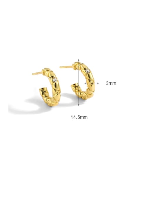 CHARME Brass Geometric Minimalist Stud Earring 3