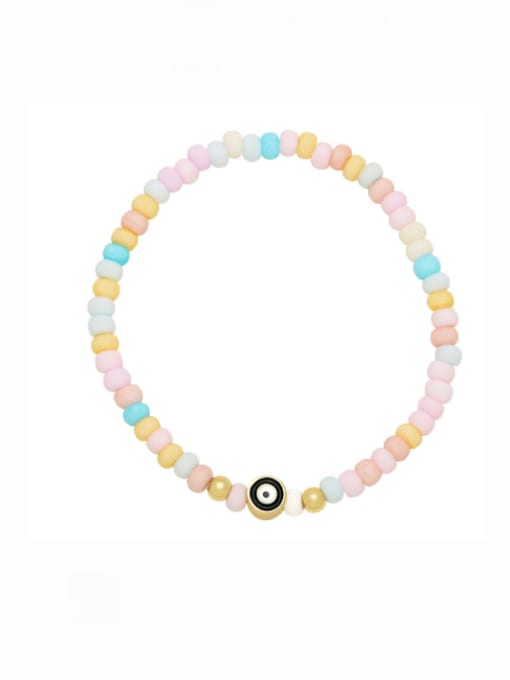 CC Brass Bead Multi Color Geometric Minimalist Handmade Beaded Bracelet 3