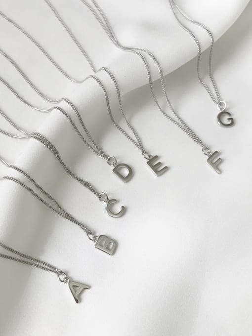 Boomer Cat 925 Sterling Silver Letter Minimalist Initials Necklace 0