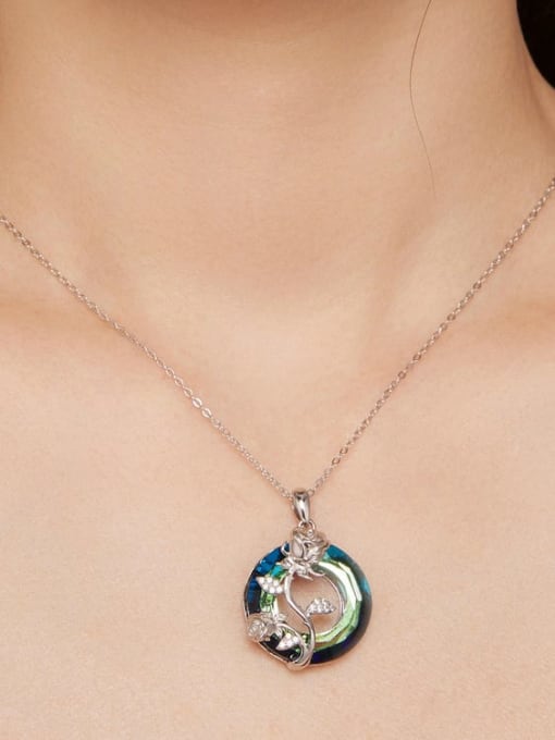 Jare 925 Sterling Silver Cubic Zirconia Flower Classic Necklace 1