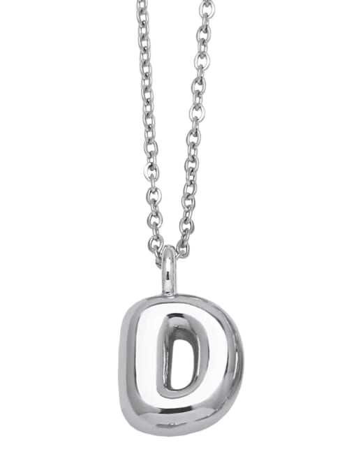 D Brass Letter Minimalist Necklace