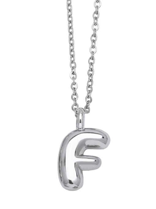 F Brass Letter Minimalist Necklace