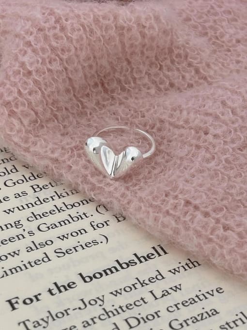 Boomer Cat 925 Sterling Silver Heart Vintage Band Ring 3